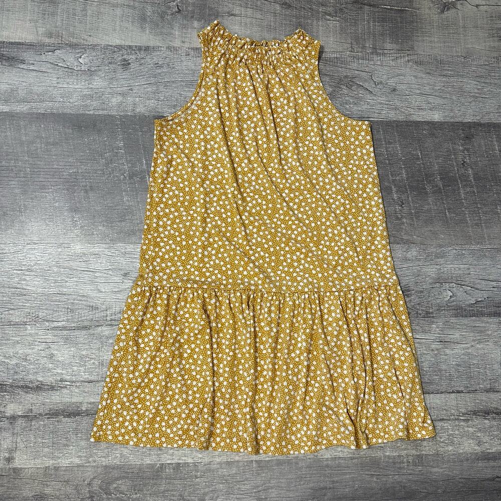 Banana Republic Flounce Shift Knit Dress Tunic Womens S Petite Honey Orange
